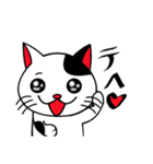 白黒ぶち猫のシンプルスタンプ（個別スタンプ：7）