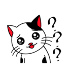 白黒ぶち猫のシンプルスタンプ（個別スタンプ：10）