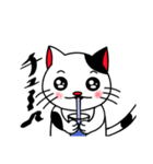 白黒ぶち猫のシンプルスタンプ（個別スタンプ：15）