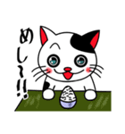 白黒ぶち猫のシンプルスタンプ（個別スタンプ：19）