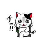 白黒ぶち猫のシンプルスタンプ（個別スタンプ：22）