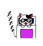 白黒ぶち猫のシンプルスタンプ（個別スタンプ：23）