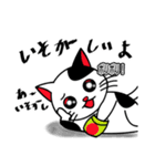 白黒ぶち猫のシンプルスタンプ（個別スタンプ：24）