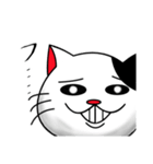 白黒ぶち猫のシンプルスタンプ（個別スタンプ：28）