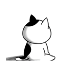 白黒ぶち猫のシンプルスタンプ（個別スタンプ：35）