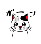 白黒ぶち猫のシンプルスタンプ（個別スタンプ：36）