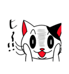 白黒ぶち猫のシンプルスタンプ（個別スタンプ：38）