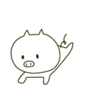ただのしろいぶた（個別スタンプ：4）