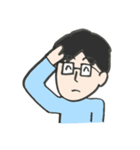 毎日使えるスタンプ☆男性（1）眼鏡（個別スタンプ：5）