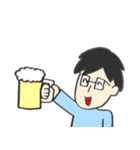 毎日使えるスタンプ☆男性（1）眼鏡（個別スタンプ：6）