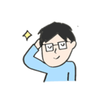 毎日使えるスタンプ☆男性（1）眼鏡（個別スタンプ：10）