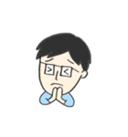 毎日使えるスタンプ☆男性（1）眼鏡（個別スタンプ：15）