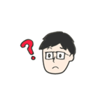 毎日使えるスタンプ☆男性（1）眼鏡（個別スタンプ：16）