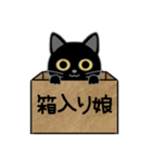 毎日使える箱入り娘の黒猫さん 2（個別スタンプ：1）