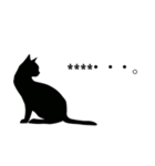 シンプル黒猫シルエットカスタムスタンプ（個別スタンプ：32）