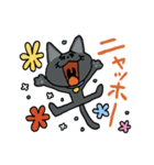 お茶目な黒ニャンコ（個別スタンプ：16）
