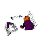 ハロウィンのビルメン丸太郎とモップ犬（個別スタンプ：19）