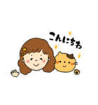 あいさつ系ゆるゆる（個別スタンプ：1）