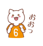 背番号6番 橙ユニフォームねこ【返事編】（個別スタンプ：26）