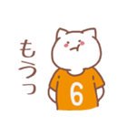 背番号6番 橙ユニフォームねこ【返事編】（個別スタンプ：30）