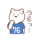 背番号76番 青ユニフォームねこ【返事編】（個別スタンプ：25）