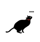 赤い首輪の黒猫 10文字カスタム（個別スタンプ：1）