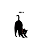 赤い首輪の黒猫 10文字カスタム（個別スタンプ：4）