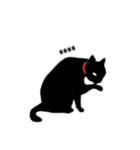 赤い首輪の黒猫 10文字カスタム（個別スタンプ：7）