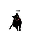 赤い首輪の黒猫 10文字カスタム（個別スタンプ：9）