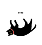 赤い首輪の黒猫 10文字カスタム（個別スタンプ：10）
