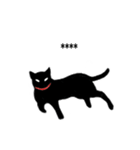 赤い首輪の黒猫 10文字カスタム（個別スタンプ：14）