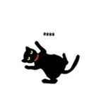 赤い首輪の黒猫 10文字カスタム（個別スタンプ：16）