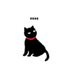 赤い首輪の黒猫 10文字カスタム（個別スタンプ：17）