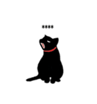 赤い首輪の黒猫 10文字カスタム（個別スタンプ：19）