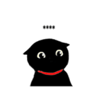 赤い首輪の黒猫 10文字カスタム（個別スタンプ：40）