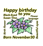 11月、誕生日の花と花言葉。（個別スタンプ：30）