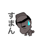 バーコード頭（モアイ）（個別スタンプ：3）
