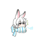 うさぎの女の子のスタンプ（個別スタンプ：4）
