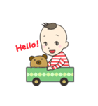 頑張るベビーとママのスタンプ（個別スタンプ：1）