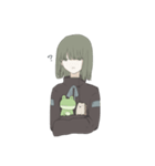 一人と二匹（個別スタンプ：10）