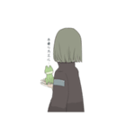 一人と二匹（個別スタンプ：24）
