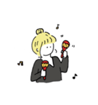 Vネックちゃんの喜怒哀楽 無料ver.（個別スタンプ：1）