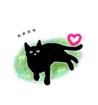 シンプル黒猫☆カスタムスタンプ（個別スタンプ：10）