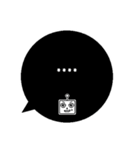 黒ふきだし■背景色に染まる透明なロボット（個別スタンプ：40）