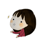 女の子 セリフなし 色鉛筆（個別スタンプ：1）