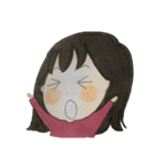 女の子 セリフなし 色鉛筆（個別スタンプ：7）