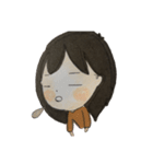 女の子 セリフなし 色鉛筆（個別スタンプ：16）