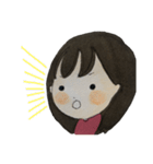 女の子 セリフなし 色鉛筆（個別スタンプ：28）