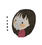 女の子 セリフなし 色鉛筆（個別スタンプ：37）