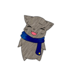 青いマフラー猫（個別スタンプ：10）